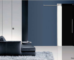 Casali glass door sliding porta vetro laccata lacquer bi-color black